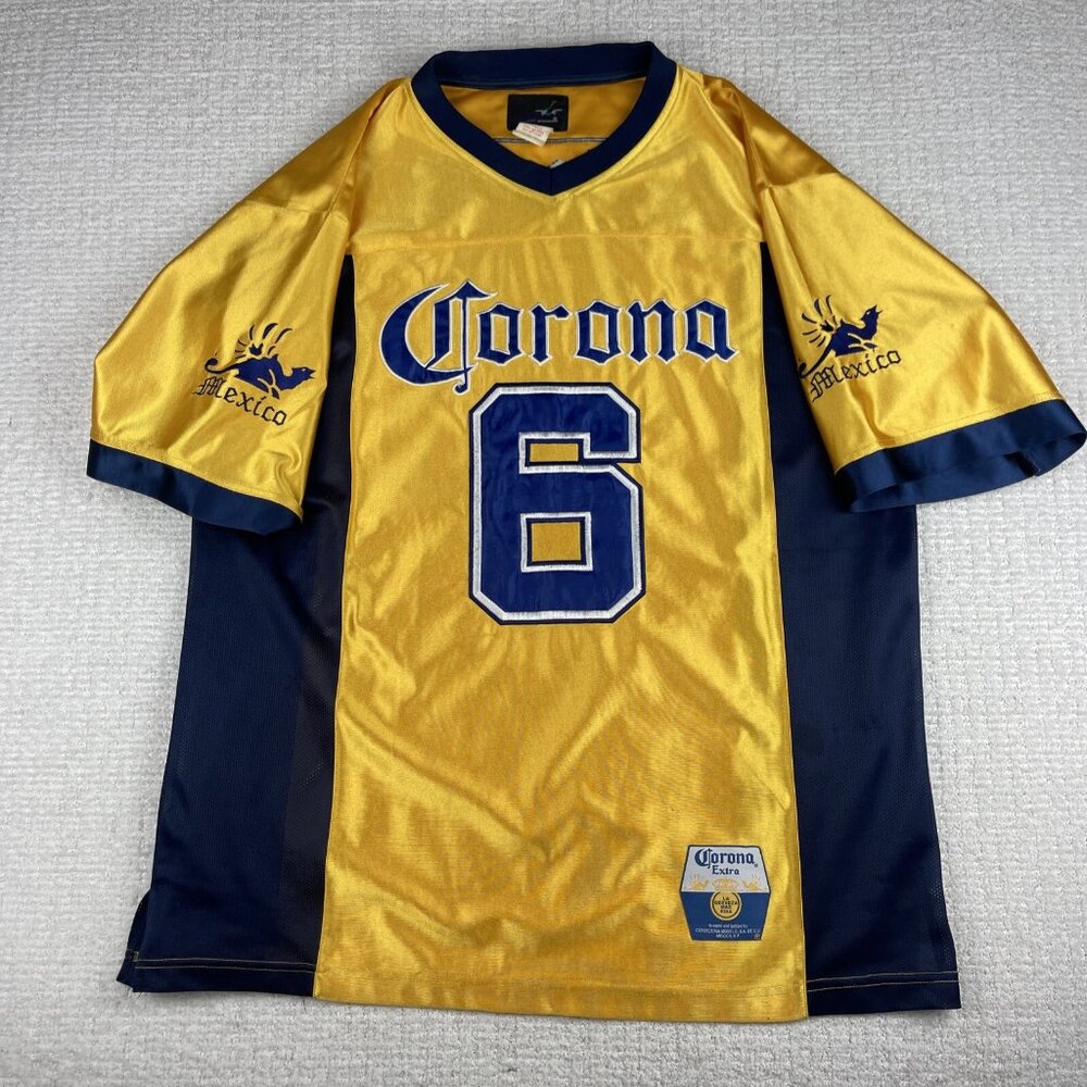 Vintage Calhoun Sportswear Football Corona Beer Bottle #6Mexico Beach T Shirt L